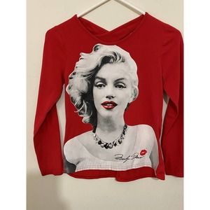 Marilyn Monroe red long sleeve   T-shirt Size 14